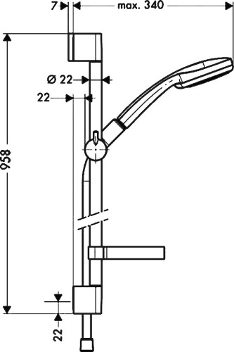 Душевой гарнитур Hansgrohe Croma 100 Vario 27771000 Unica C фото 9