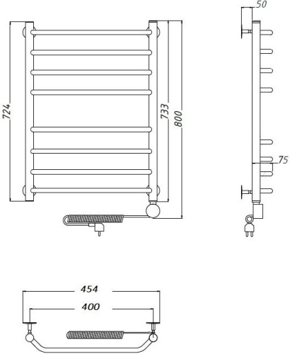 20 060 руб. Полотенцесушитель электрический Тругор Браво эл ТЭН 2 ЛЦ4 80x40 фото 3 Полотенцесушитель электрический Тругор Браво эл ТЭН 2 ЛЦ4 80x40 фото 3