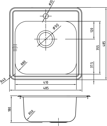 Мойка кухонная IDDIS Strit STR48P0i77 фото 2