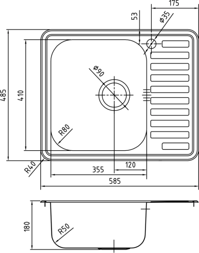 Мойка кухонная IDDIS Strit STR58PLi77 фото 2