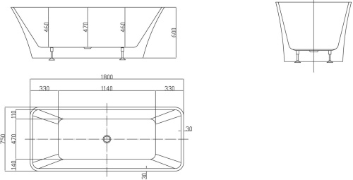 Акриловая ванна BelBagno BB60-1800-750 180x75 фото 4