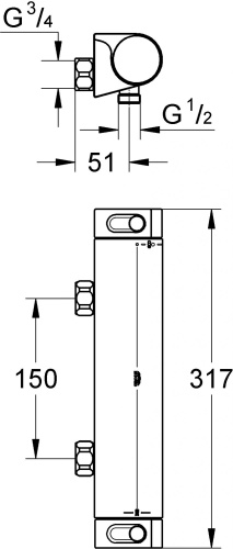 Термостат Grohe Grohtherm 2000 New 34170001 для душа, хром фото 2