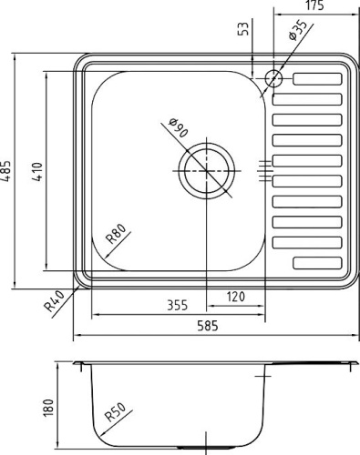 Мойка кухонная IDDIS Strit STR58SLi77