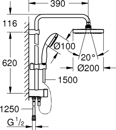 Душевая стойка Grohe New Tempesta 27389002 фото 2