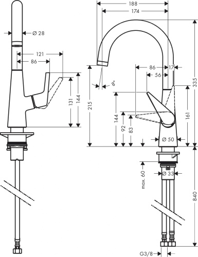 Смеситель Hansgrohe Talis M51 72814000 для кухонной мойки, хром фото 5