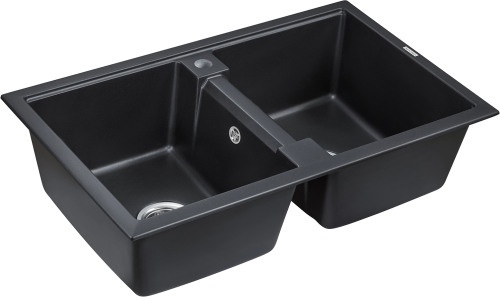 Мойка кухонная Paulmark PM238150-BLM черный металлик фото 2