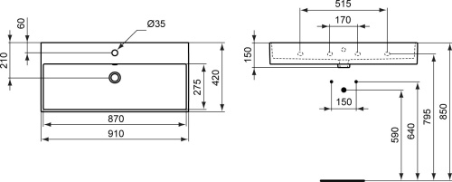 Раковина Ideal Standard Strada K078601 90 см фото 7
