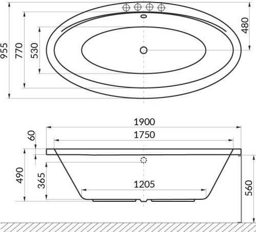 Акриловая ванна Excellent Lumina 190x95 фото 7