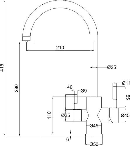 Смеситель Olive'S Balear 13445BL для кухонной мойки фото 2