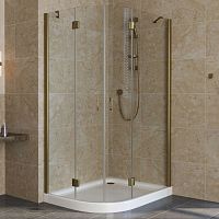 Душевой уголок Vegas Glass AFS-F Lux 100*90 05 01 R профиль бронза, стекло прозрачное