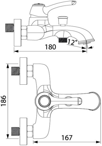 Смеситель IDDIS Oldie OLDSB00i02 для ванны с душем фото 4