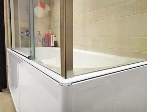 Шторка на ванну GuteWetter Slide Part GV-865 левая 180x70 см стекло бесцветное, профиль хром фото 3