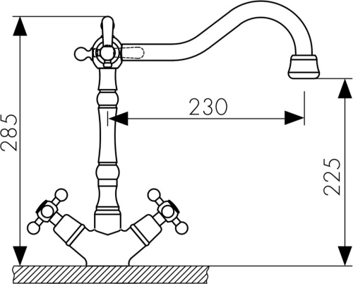Смеситель Kaiser Carlson Style 44133 для кухонной мойки, хром фото 2