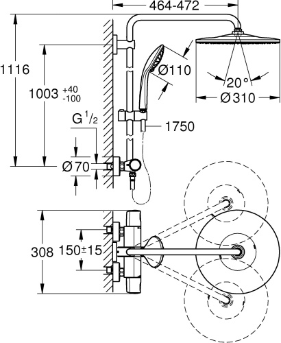 Душевая стойка Grohe Euphoria 310 26723000 фото 4