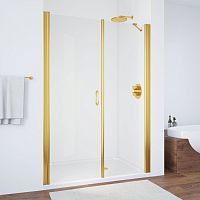 Душевая дверь в нишу Vegas Glass EP-F-2 145 09 01 L профиль золото, стекло прозрачное