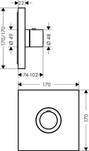 Термостат Axor ShowerSelect HighFlow 36718000 для душа фото 3