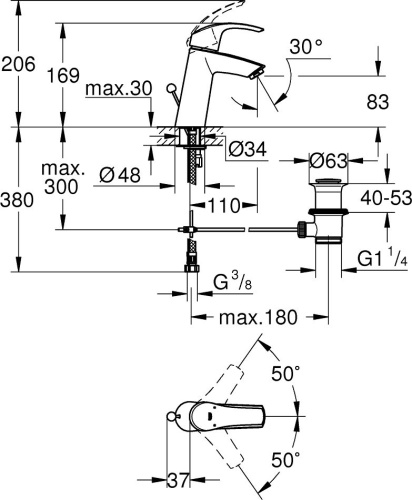 Комплект Grohe Euro Ceramic 39641000 фото 10