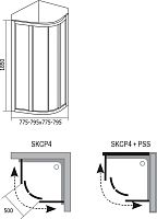 Душевой уголок Ravak SKCP4-80 Transparent, профиль белый