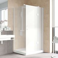 Душевой уголок Vegas Glass AFP-Fis Lux 120*90 01 10 R профиль белый, стекло сатин