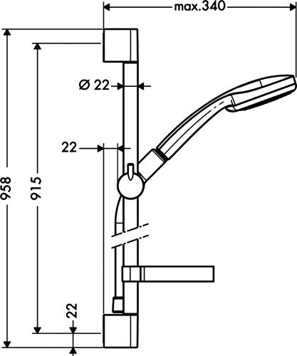 Душевой гарнитур Hansgrohe Croma 100 1jet 27724000 Unica'C фото 8