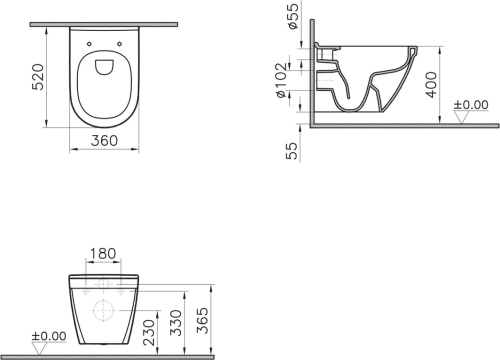 Унитаз подвесной VitrA S50 7740B003-0075 безободковый фото 5