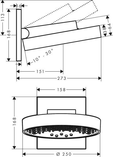 Верхний душ Hansgrohe Rainfinity 26232000 фото 3
