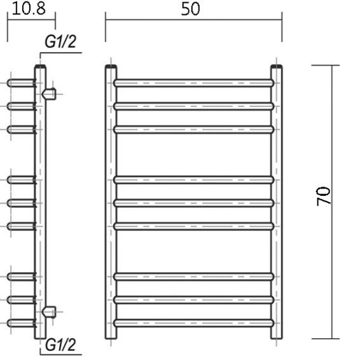 Полотенцесушитель водяной Domoterm Лаура П9 50x70, античная бронза фото 5