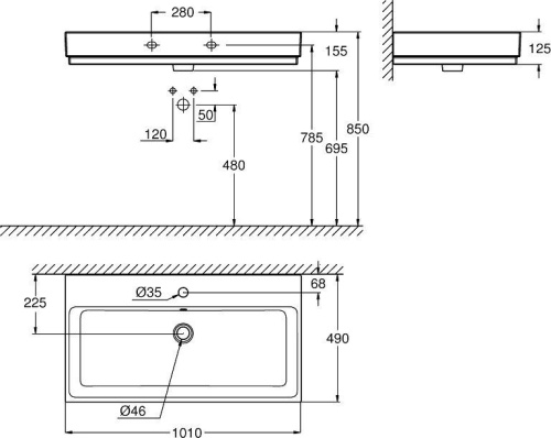 Раковина Grohe Cube Ceramic 3938600H фото 3