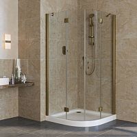 Душевой уголок Vegas Glass AFS Lux 100 05 01 профиль бронза, стекло прозрачное