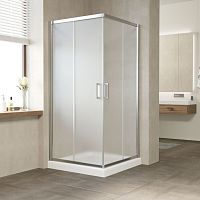 Душевой уголок Vegas Glass ZA 90 08 10 профиль глянцевый хром, стекло сатин