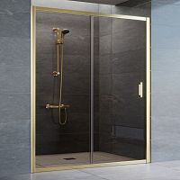 Душевая дверь в нишу Vegas Glass ZP 160 09 05 профиль золото, стекло бронза