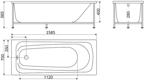 Акриловая ванна BelBagno BB102 160x70 фото 6