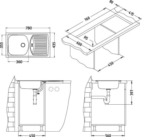 Мойка кухонная Alveus Basic 150 декор фото 4