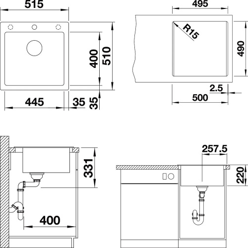Мойка кухонная Blanco Pleon 5 стиль бетон фото 3