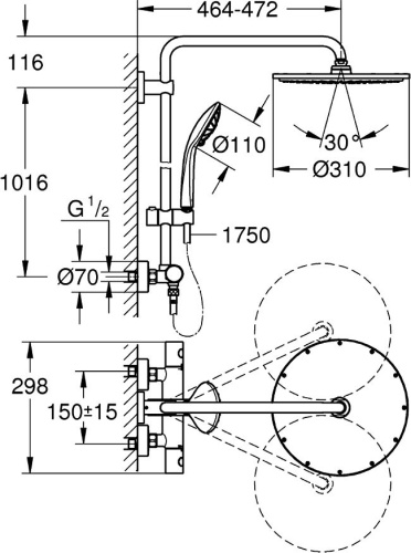 Душевая стойка Grohe Euphoria XXL System 310 26075000 фото 10