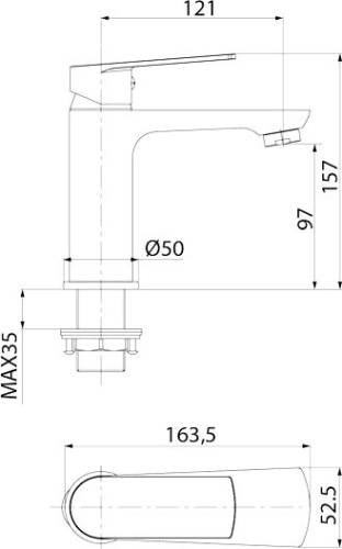 Смеситель IDDIS Plank PLASB00i01 для раковины, хром фото 5