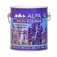 Эмаль универсальная Alpa Ecolaque полуматовая белая 2,5 л.