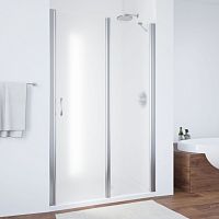 Душевая дверь в нишу Vegas Glass EP-F-1 105 08 10 R профиль глянцевый хром, стекло сатин
