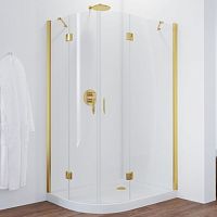 Душевой уголок Vegas Glass AFS-F 120*100 09 01 R профиль золото, стекло прозрачное