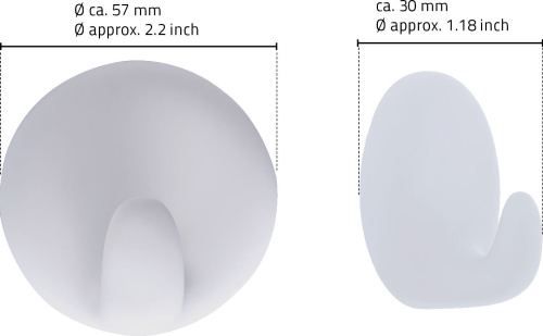 Крючок Ridder 131040401 самоклеящийся, белый фото 3