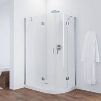Душевой уголок Vegas Glass AFS-F 120*100 08 01 L профиль глянцевый хром, стекло прозрачное