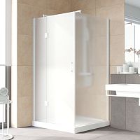 Душевой уголок Vegas Glass AFP-Fis Lux 120*100 01 10 L профиль белый, стекло сатин