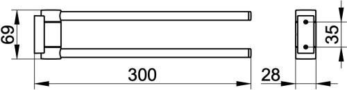 Полотенцедержатель Keuco Plan 14919370000 двойной, черный фото 3 Полотенцедержатель Keuco Plan 14919370000 двойной, черный фото 3