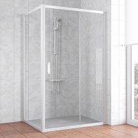 Душевой уголок Vegas Glass ZP+ZPV 130*70 01 01 профиль белый, стекло прозрачное