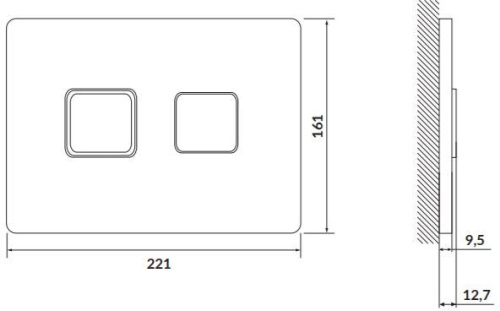 Кнопка смыва Cersanit Accento Square 63838 черная матовая фото 3