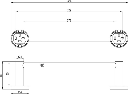 Полотенцедержатель Villeroy & Boch Elements Tender TVA15102100061 фото 2 Полотенцедержатель Villeroy & Boch Elements Tender TVA15102100061 фото 2