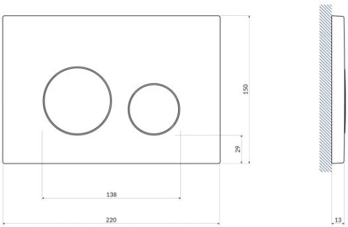 Кнопка смыва Cersanit Twins 63524 золотая матовая фото 3