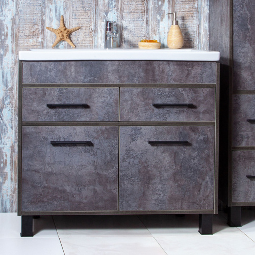 Тумба с раковиной Бриклаер Чили 90 цемент фото 6