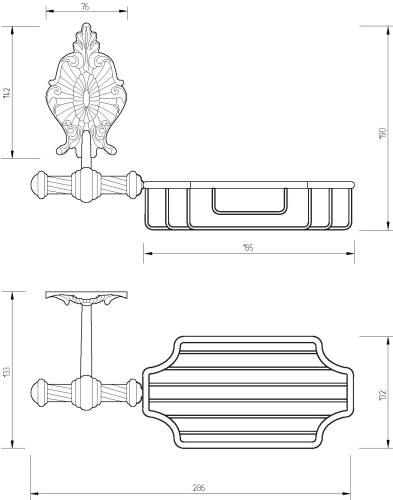 Мыльница Migliore Elisabetta 17009 бронза фото 2