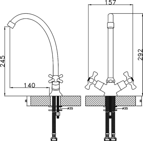 Смеситель Rossinka H H02-71 для кухонной мойки фото 3